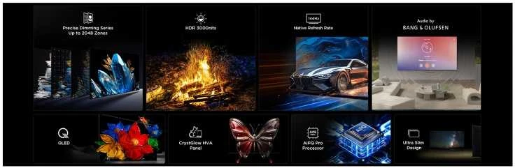 TCL 75C7K Televizorius 75'' 4K UHD 3840x2160, Smart TV, Juoda