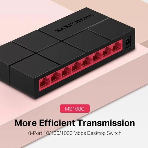 Šakotuvas TP-Link „Mercusys“ | Komutatorius | MS108G | Nevaldomas | Stalinis | Maitinimo šaltinio tipas: Išorinis
