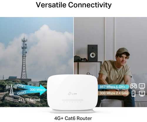 TP-Link Archer MR505 4G+ Cat6 AC1200 Wireless Dual Band Gigabit Maršrutizatorius