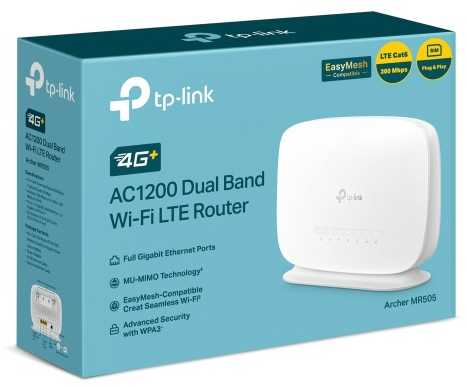 TP-Link Archer MR505 4G+ Cat6 AC1200 Wireless Dual Band Gigabit Maršrutizatorius