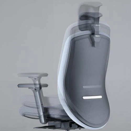 Up Up Athene ergonominė biuro kėdė Juoda, Pilkas + Mėlynas audinys