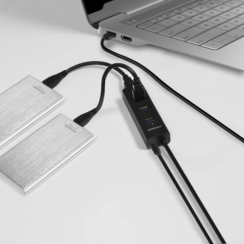 AXAGON HUE-S2BP 4x USB3.0 įkrovimo šakotuvas 1,2 m laidas, MicroUSB įkrovimas, įsk. kintamosios srovės adapteris