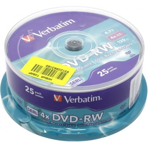 Verbatim (43639) DVD-RW rietuvė 4.7GB 25vnt.