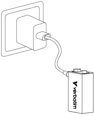 Verbatim 30251 USB-C Įkraunama baterija Li-ion 9V 335mAh (1 vnt pakuotėje)