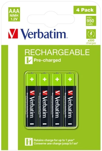 Verbatim 49514 Įkraunamos baterijos NiMH AAA HR03 950mAh (4 vnt pakuotėje)