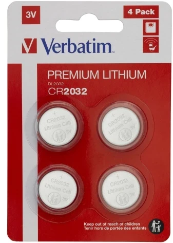 Verbatim 49533 Lithium baterijos CR2032 3V (4 vnt pakuotėje)