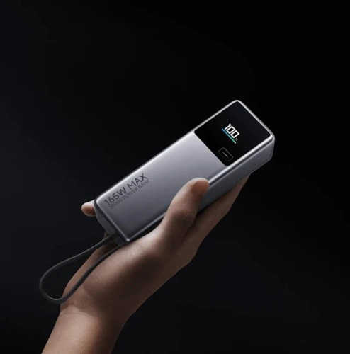 „Xiaomi 165W Power Bank“ (integruotas laidas) | 10000 mAh | USB-C | Pilka