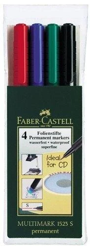 Žymeklių nuolatinių rinkinys Faber-Castell 1523 S, 0,4 mm, 4 spalvos CD/DVD 1213-039