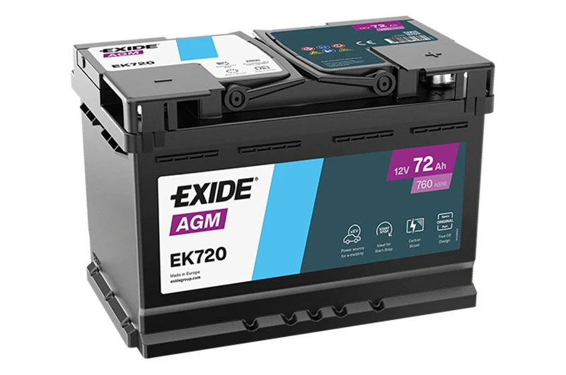 Exide Akumuliatorius 50 Ah 570 A EN 12V AGM aprašymas - Prekės nuotrauka