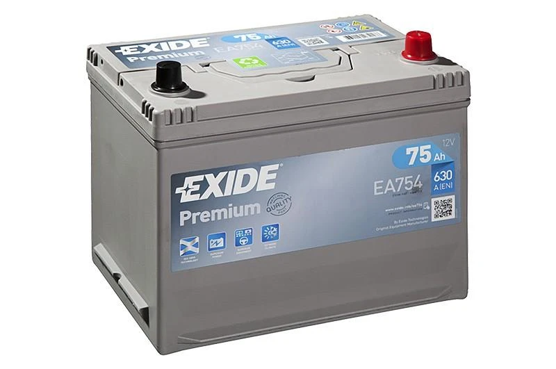 Exide Premium EA754 akumuliatorius su poliais