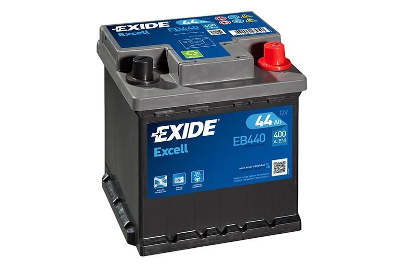 Exide EB440 akumuliatorius su nurodytais techniniais parametrais