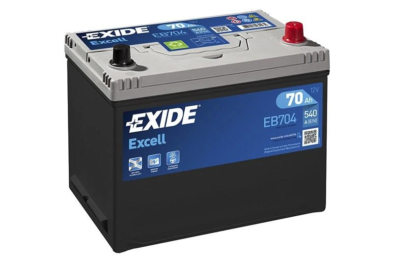 Exide EB704 akumuliatorius su mėlynu lipduku