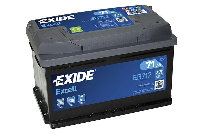Exide Excell EB712 akumuliatorius, 71Ah 12V