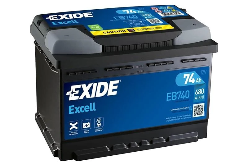 Exide Excell EB740 74Ah akumuliatorius