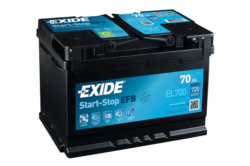 Exide Start-Stop EFB akumuliatorius su techniniais ženklinimais