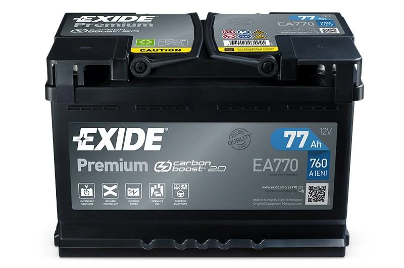 EXIDE Premium EA770 77Ah 760A (EN) akumuliatorius
