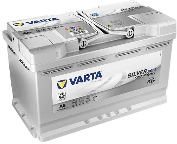 VARTA A6 AGM (F21) (580901080) 80Ah 800A akumuliatorius