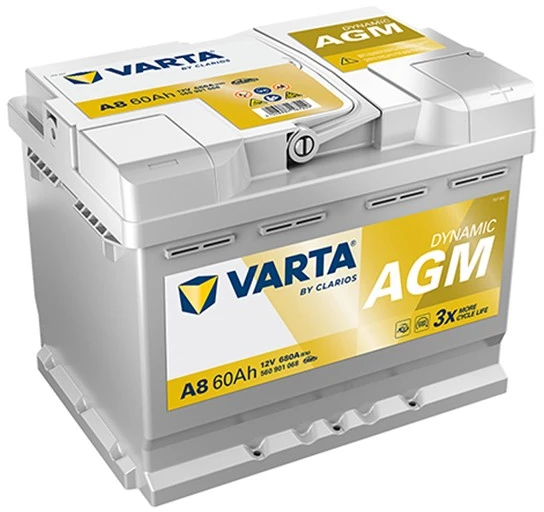 VARTA A8 AGM (D52) (560901068) 60Ah 680A akumuliatorius