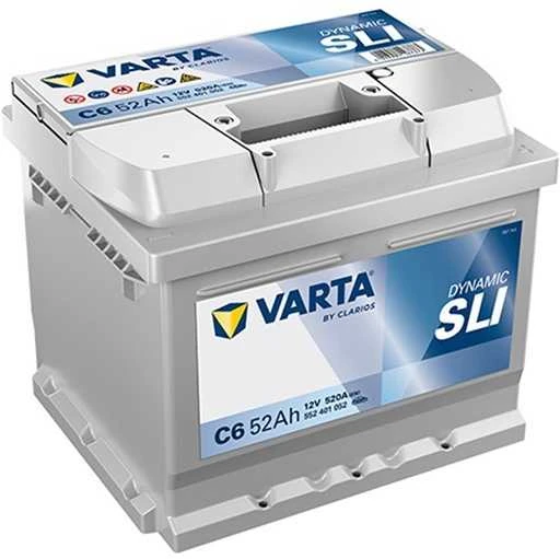 VARTA Sidabrinis Dynamic C6 (552401052) 52Ah akumuliatorius