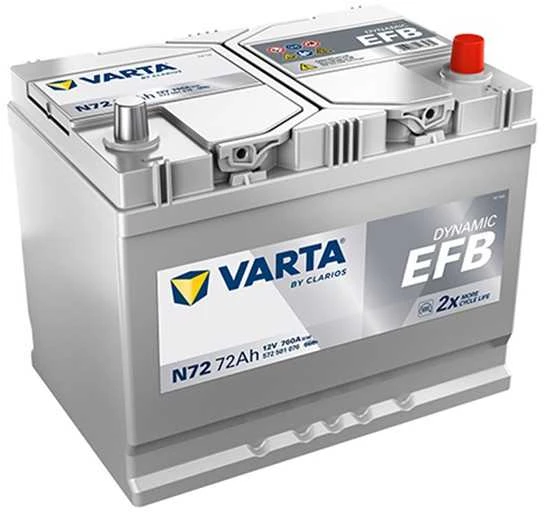 VARTA START STOP N72 (572501076) 72Ah 760A (EN) 12V EFB akumuliatorius