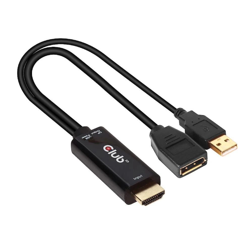 Club 3D CLUB3D HDMI 2.0 Į DISPLAYPORT 1.2 4K60HZ HDR M/F ACTIVE ADAPTER Juodas