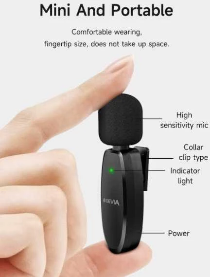 Devia mikrofonas išmaniesiems telefonams Kintone USB-C juodas