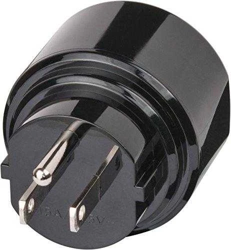 Elektros lizdo adapteris, JAV / Jap į ES , įžemintas, gyvūnų apsauga Brennenstuhl juodas / GT-473