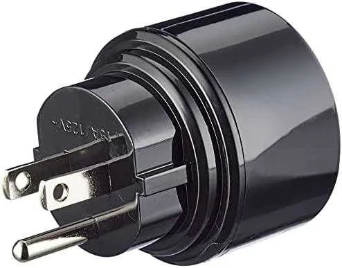 Elektros lizdo adapteris, JAV / Jap į ES , įžemintas, gyvūnų apsauga Brennenstuhl juodas / GT-473
