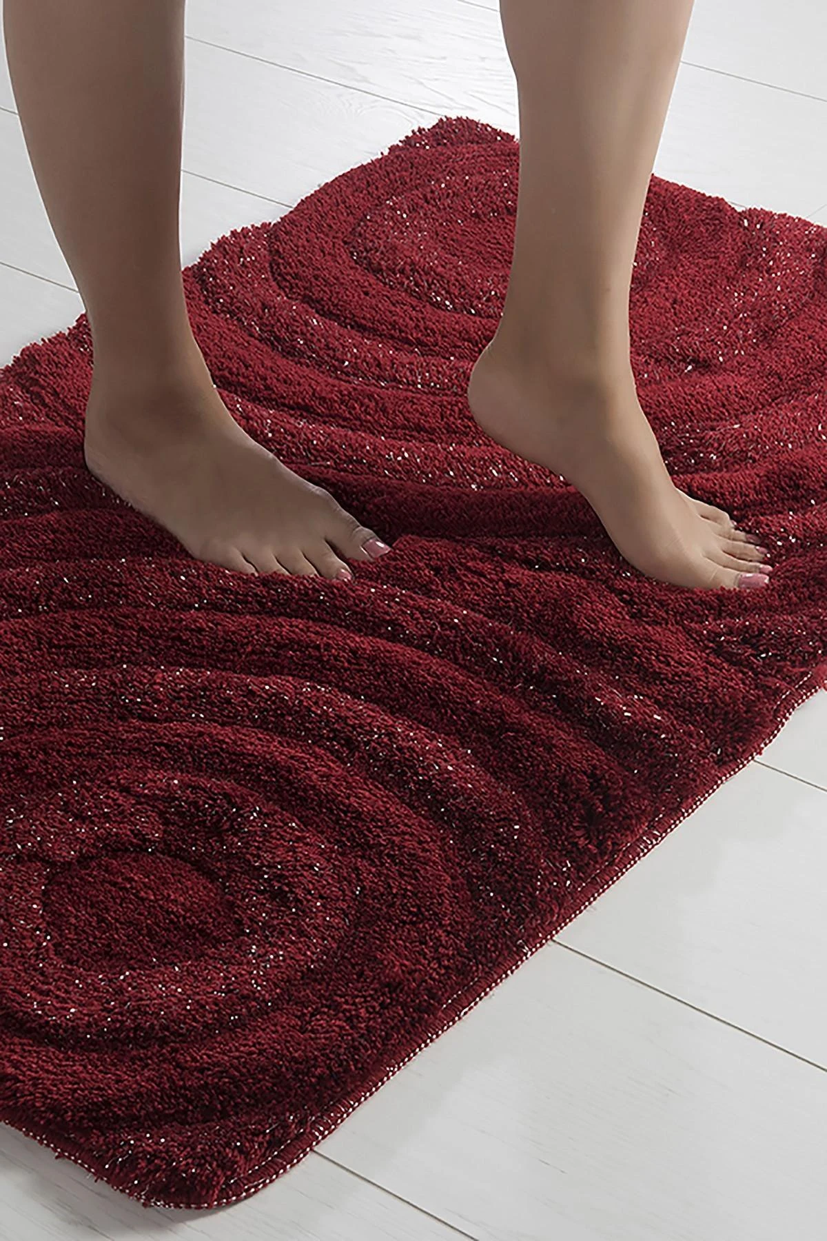 Foutastic Bathmat rinkinys (3 vnt.) Wave - Raudona
