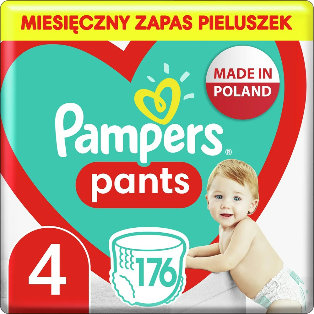 Sauskelnės-kelnaitės Pampers Pants, 4 Dydis, 9–15kg, 176 vnt.