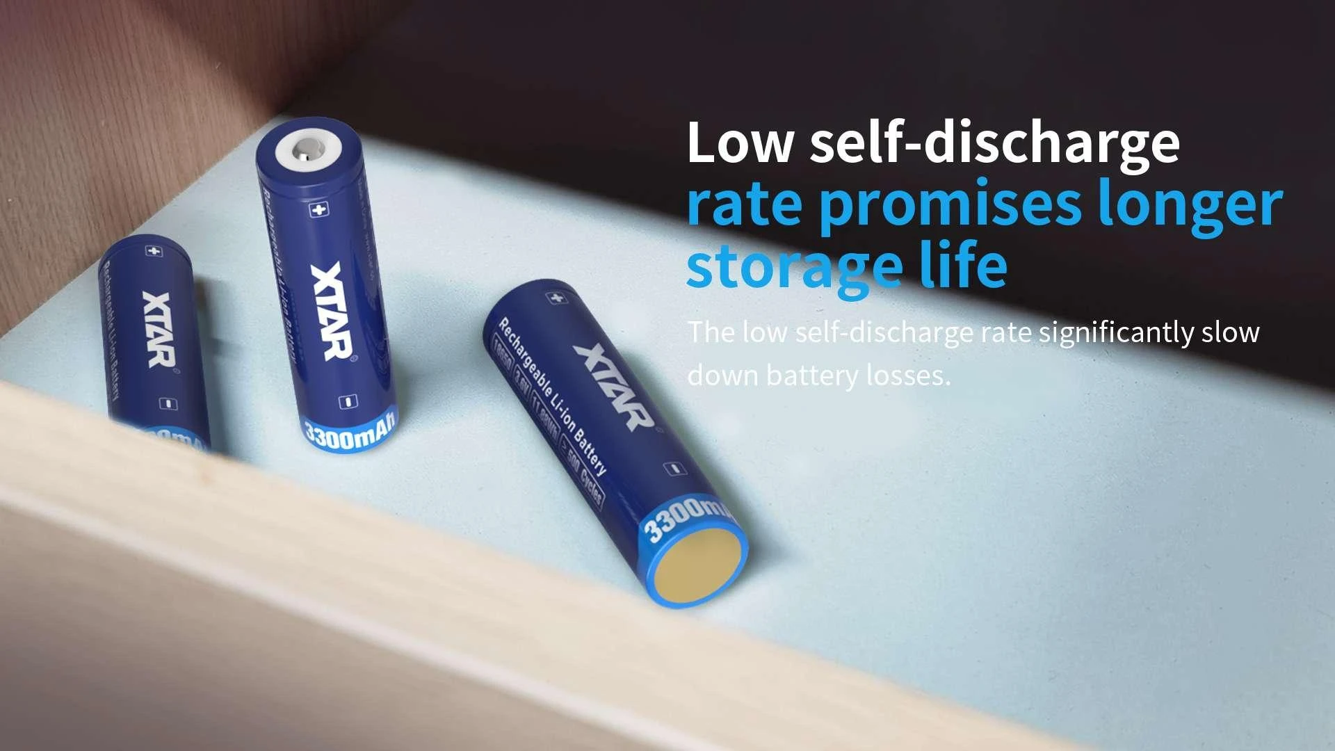 Xtar 3300mAh 3,6V 18650 akumuliatorius su PCB