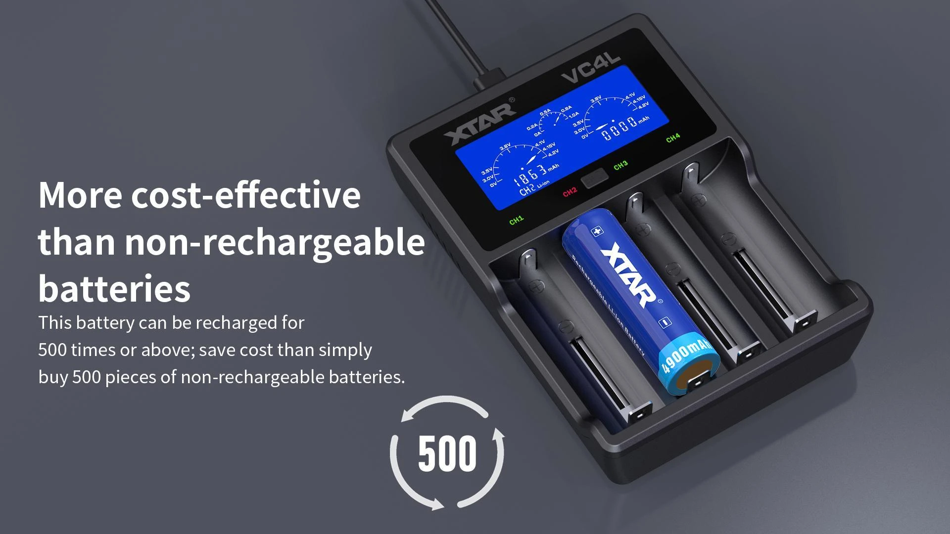 Xtar 4900mAh 3,6V 21700 akumuliatorius su PCB