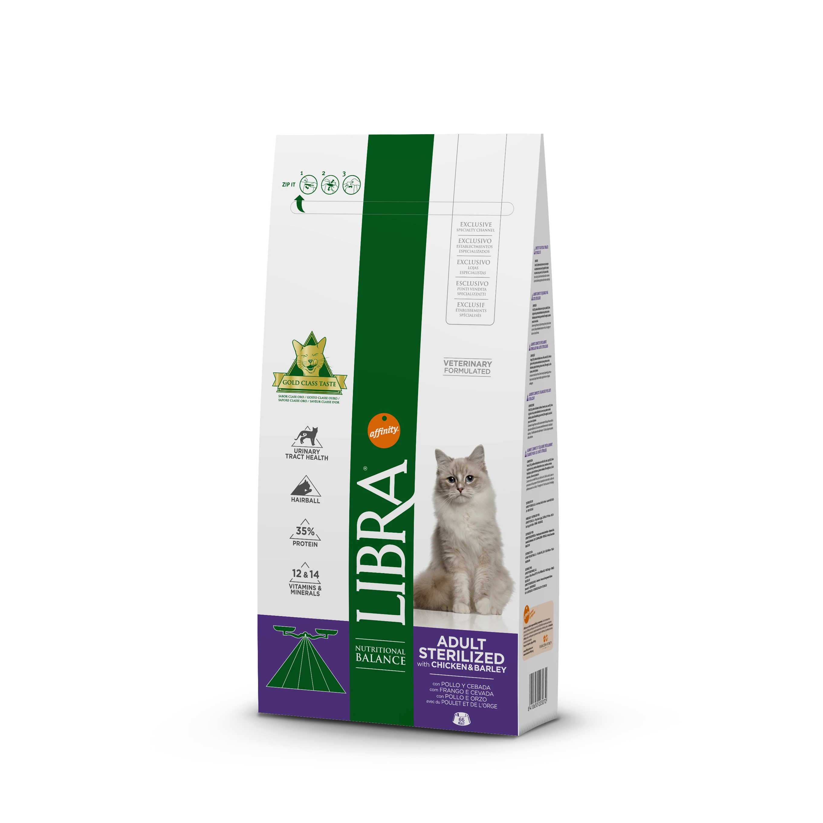 LIBRA CAT STERILIZED pašaras katėms su vištiena 1.5kg
