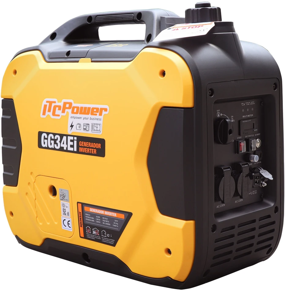 ITCPower GG34Ei inverterinis generatorius su el. starteriu – 3,4 kW, 230V