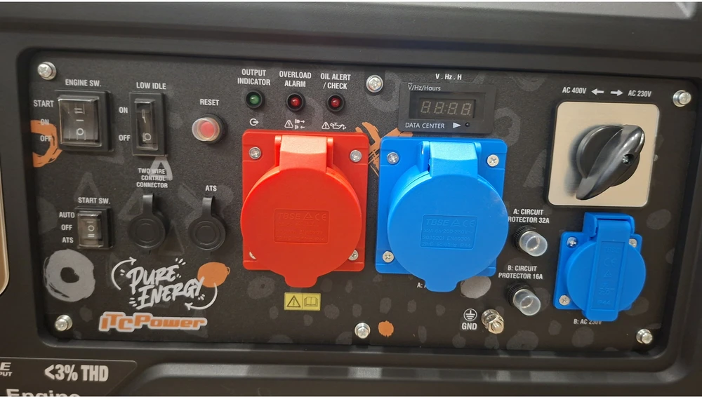 ITCPower GG90XEi-T trifazis inverterinis generatorius su el. starteriu ir ATS – 9,0 kW, 400/230V