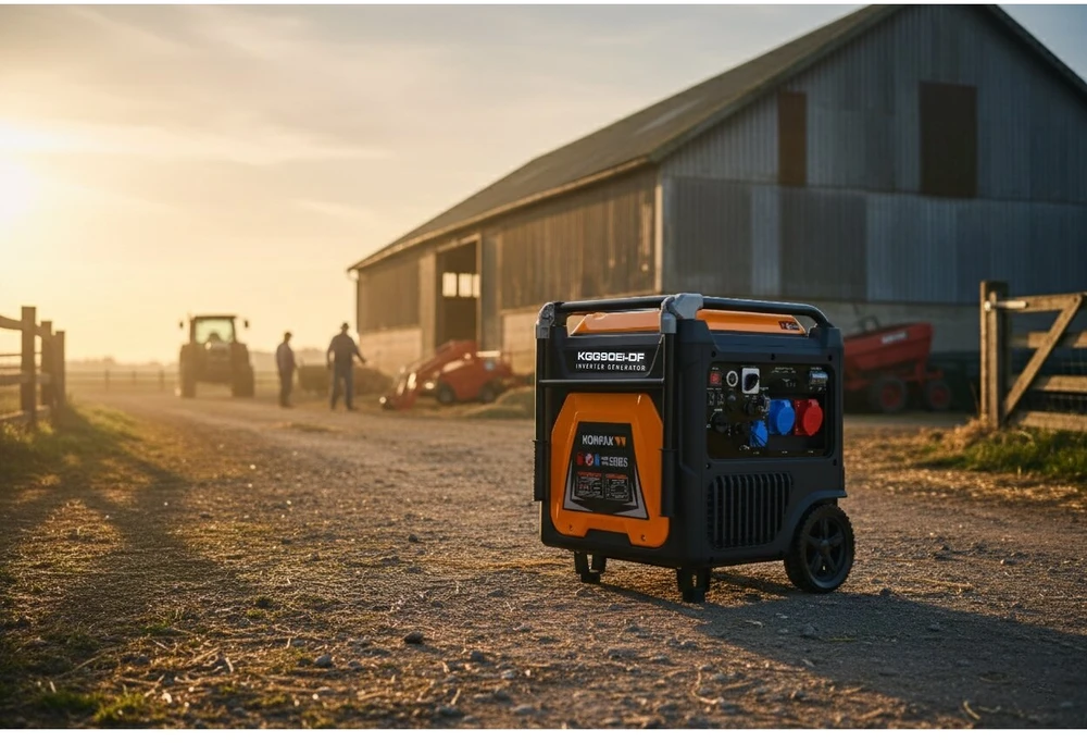 Itcpower Kompak KGG90Ei-DF dvikuris trifazis inverterinis generatorius su ATS – 8,9 kW, 400/230V, benzinas / dujos