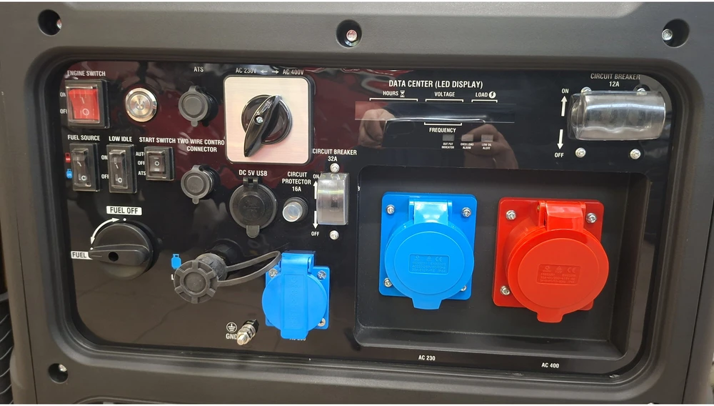 Itcpower Kompak KGG90Ei-DF dvikuris trifazis inverterinis generatorius su ATS – 8,9 kW, 400/230V, benzinas / dujos