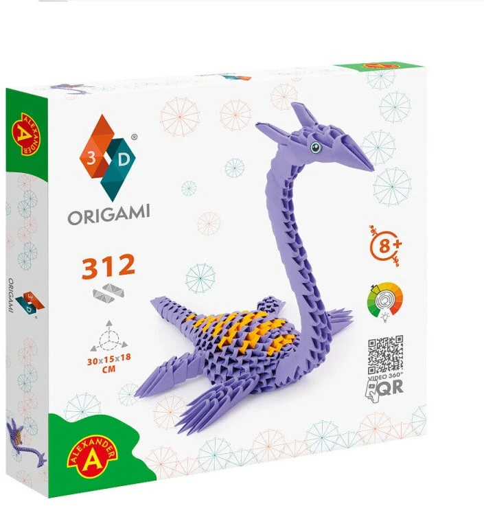 Dėlionė Alexander Origami 3D Plesiosaurus 312 popieriaus elementų rinkinys
