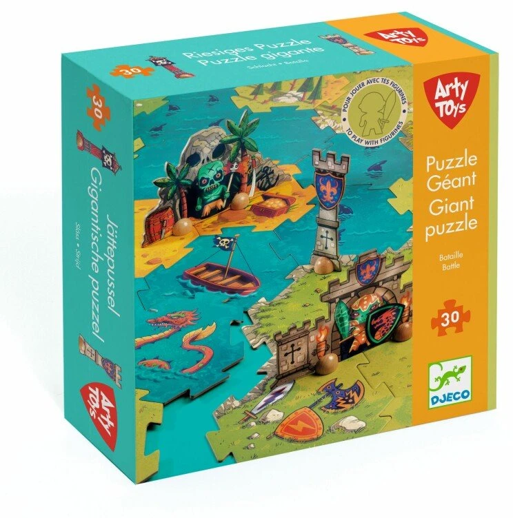 Djeco Arty Toys - Milžiniška dėlionė - Mūšis (30 det.)
