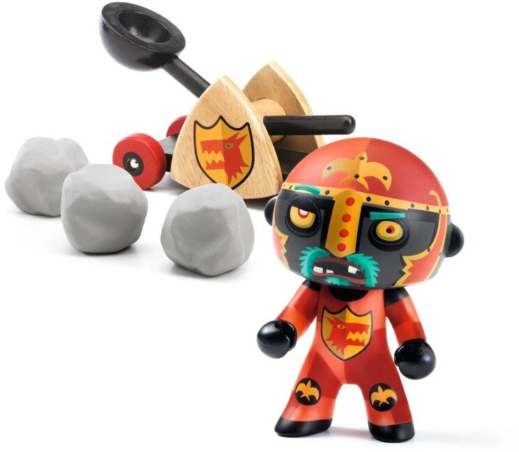 Djeco Arty Toys figūrėlės - Riteriai - Baldy ir jo katapulta ( DJ06731 )