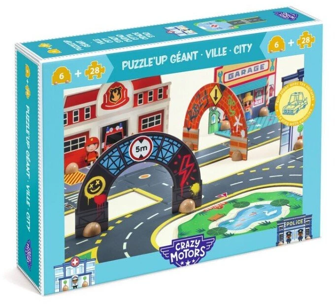Djeco Crazy motors - Milžiniška dėlionė - Miestas (34 det.)