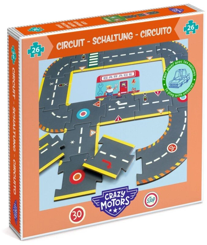 Djeco Crazy motors - Milžiniška dėlionė - Miesto žiedas (26 det.)