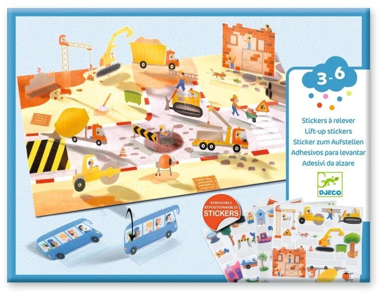 Djeco Daugkartiniai 3D lipdukai - Transporto priemonės