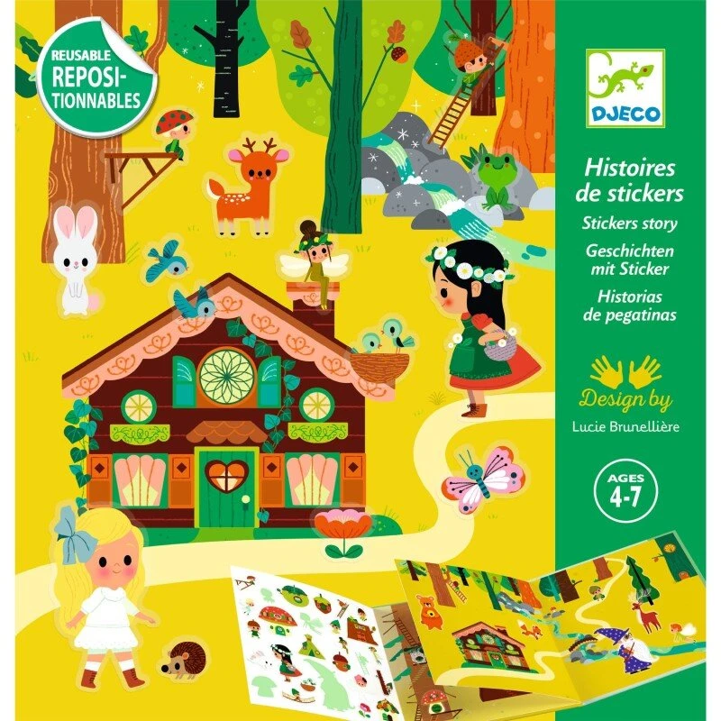 Djeco Daugkartiniai lipdukai - Lipdukų istorija - Miškas ( DJ08956 )