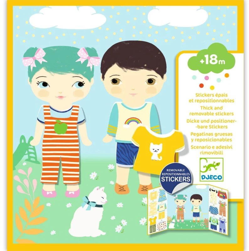Djeco Daugkartiniai lipdukai mažiesiems - Drabužiai ( DJ09070 )