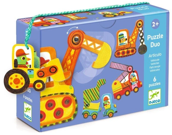Djeco Dviejų dalių dėlionės - Automobiliai (12 vnt.) ( DJ08170 )