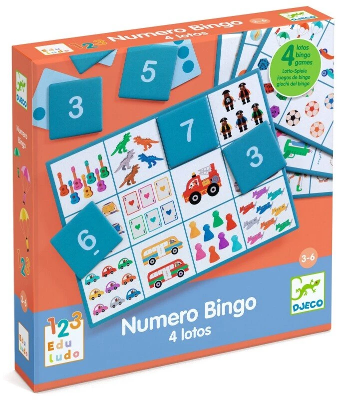 Djeco Edukacinis žaidimas - Eduludo - Skaičių bingo (4 žaidimai)