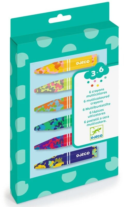 Djeco Įvairiaspalvės vaškinės kreidelės (6 vnt.) ( DJ09006 )