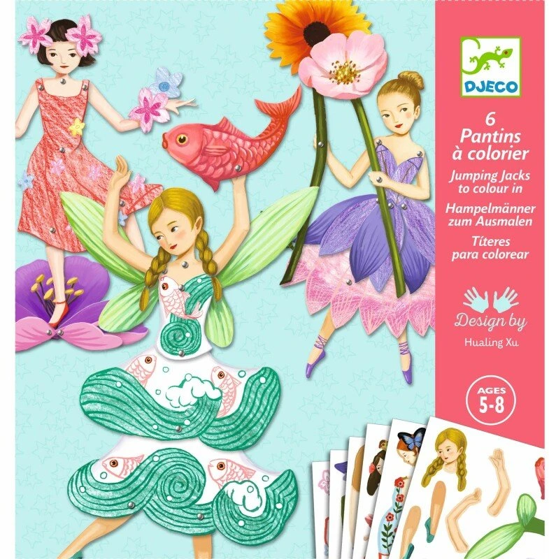 Djeco Judančios popierinės lėlės - Fėjos (6 vnt.) ( DJ09654 )