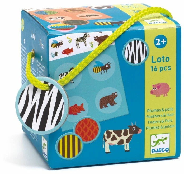Djeco Loto žaidimas - Plunksna ir kailis (16 vnt.)